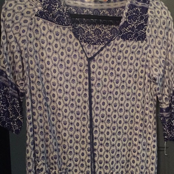 Blue and cream Hux tunic - Picture 1 of 5